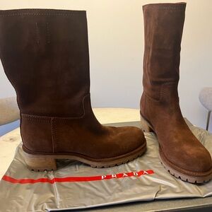 Suede Prada Boots